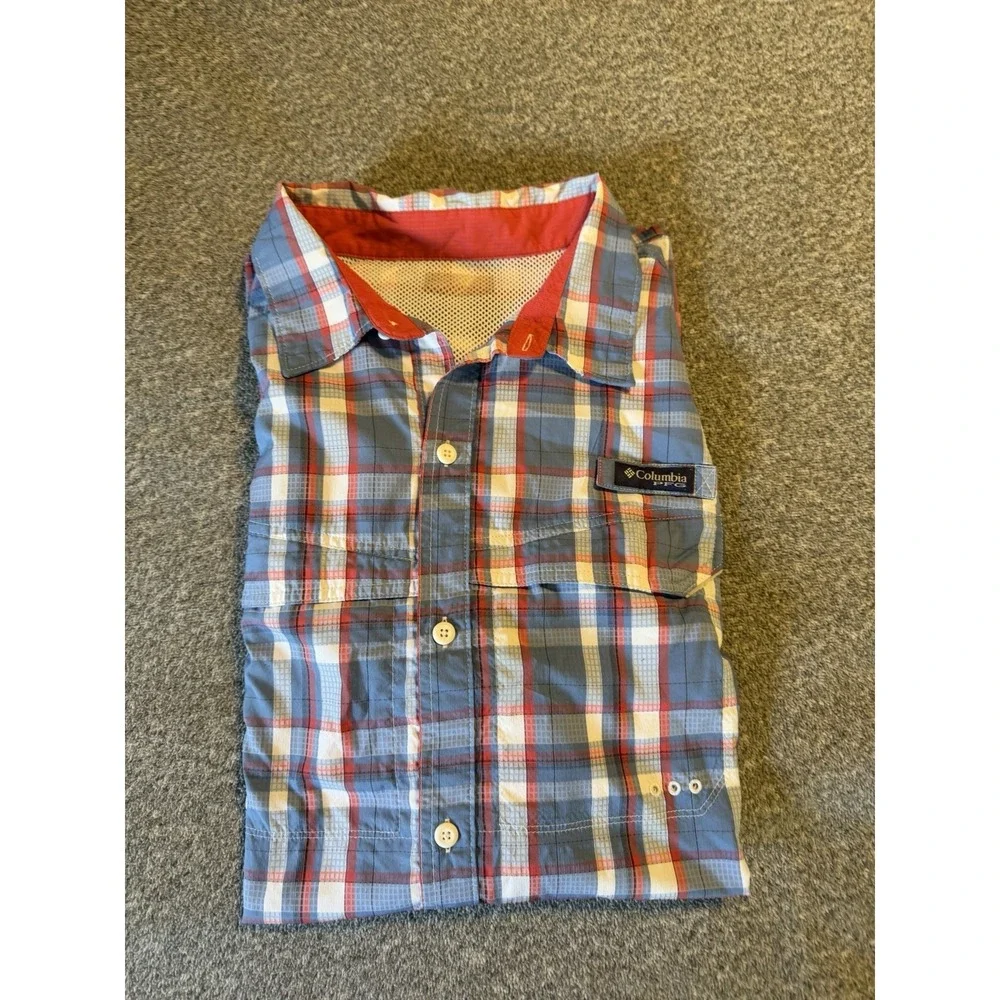 Columbia PFG Fishing Shirt Mens XXL Omni Shade Performance Vented Plaid - Picture 15 of 15